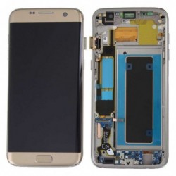 Ekranas Samsung G935F S7 Edge su lietimui jautriu stikliuku ir remeliu auksinis originalus (used Grade A)