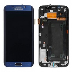 Ekranas Samsung G925F S6 Edge su lietimui jautriu stikliuku ir remeliu melynas originalus (used Grade B)