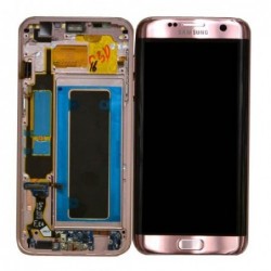 Ekranas Samsung G935F S7 Edge su lietimui jautriu stikliuku ir remeliu rozinis originalus (used Grade A)