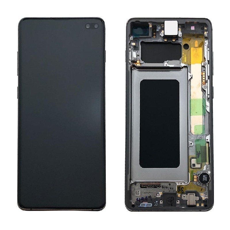 Ekranas Samsung G975F S10 Plus su lietimui jautriu stikliuku ir remeliu juodas originalus (used Grade B)