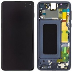 Ekranas Samsung G970F S10e su lietimui jautriu stikliuku ir remeliu juodas originalus (used Grade C)