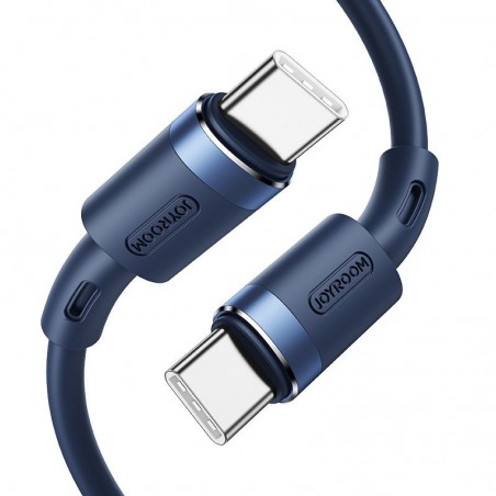 USB kabelis JOYROOM (S-1230N9) "USB-C (Type-C) to USB-C (Type-C)" (3A 60W 1.2m) melynas