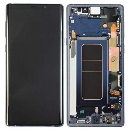 Ekranas Samsung N960F Note 9 su lietimui jautriu stikliuku ir remeliu melynas originalus (used Grade C)