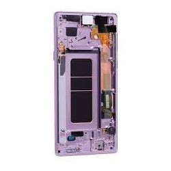 Ekranas Samsung N960F Note 9 su lietimui jautriu stikliuku ir remeliu Lavender Purple originalus (service pack