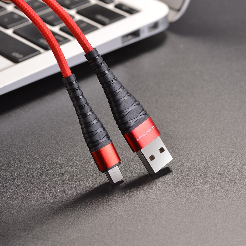 Kabelis Borofone BX32 Munificen USB - MicroUSB 1.0m 5A raudonas