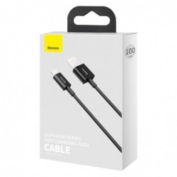USB kabelis Baseus (CALYS-A01) lightning 1m (2.4A) juodas