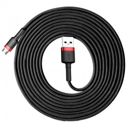 Kabelis BASEUS USB - micro USB, 3.0m, 2A, QC3.0 su nailoniniu šarvu Cafule raudonas/juodas