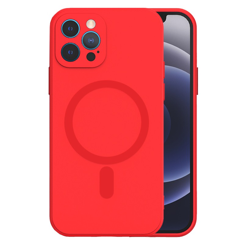 Dėklas MagSilicone Apple iPhone 12 Pro Max MagSafe raudonas