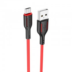 Kabelis Borofone BX63 USB - MicroUSB 1.0m 2.4A raudonas, juodas