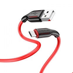 Kabelis Borofone BX63 USB - MicroUSB 1.0m 2.4A raudonas, juodas