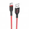 Kabelis Borofone BX63 USB - Type C 1.0m 3A raudonas, juodas