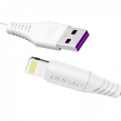 USB kabelis Dudao lightning 2m (5A) baltas