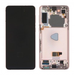 Ekranas Samsung G996 S21 Plus su lietimui jautriu stikliuku ir remeliu Phantom Violet/Phantom Pink originalus