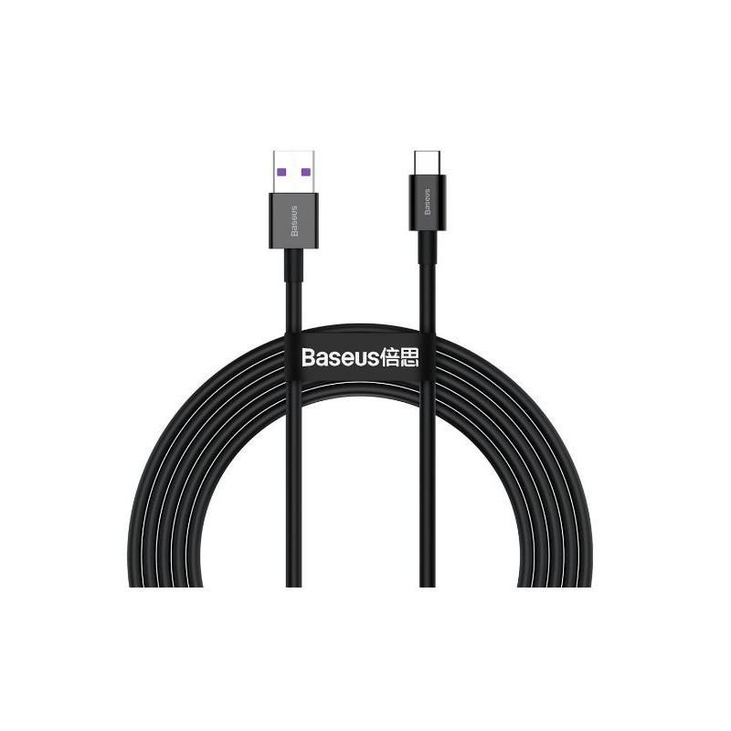 USB kabelis Baseus (CATYS-A01) (Type-C) (6A) juodas 2M