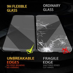 LCD apsauginis stikliukas Bestsuit Flexible Hybrid Glass 5D Samsung A346 A34 5G pritaikytas deklui juodas