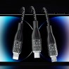 USB kabelis Dudao L22X 3in1 lightning+micro+type-C (120W) 1m sidabrinis
