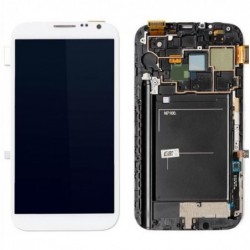 Ekranas Samsung N7100 Note 2 su lietimui jautriu stikliuku su remeliu White originalus (service pack)