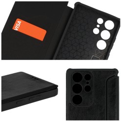 Dėklas Razor Leather Xiaomi Redmi Note 11 / Note 11S juodas