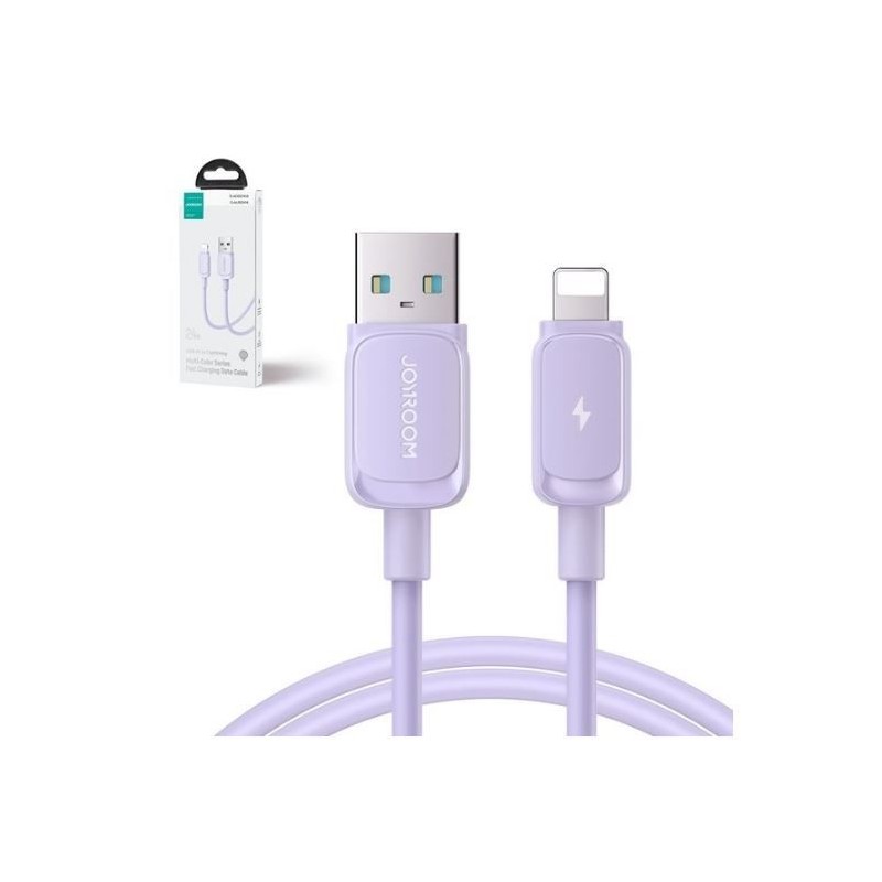 USB kabelis JOYROOM (S-AL012A14) lightning (2.4A) 1.2m violetinis
