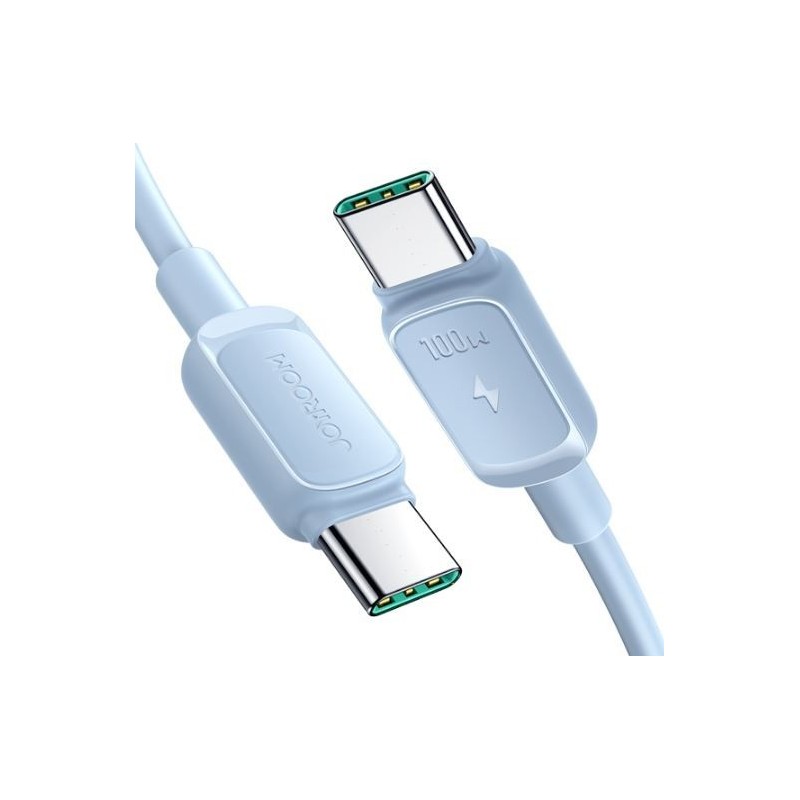USB kabelis JOYROOM (S-CC100A14) "USB-C (Type-C) to USB-C (Type-C)" (100W 1.2m) melynas