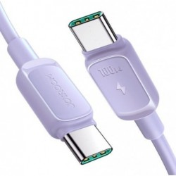 USB kabelis JOYROOM (S-CC100A14) "USB-C (Type-C) to USB-C (Type-C)" (100W 1.2m) violetinis