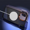 Dėklas Carbon Magnetic Apple iPhone 13 Pro Max MagSafe juodas su oranžine