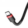 Kabelis Baseus Cafule USB Type C - USB Type C, PD 2.0, 60W, 2m, su nailoniniu šarvu raudonas / juodas, CATKLF-H91