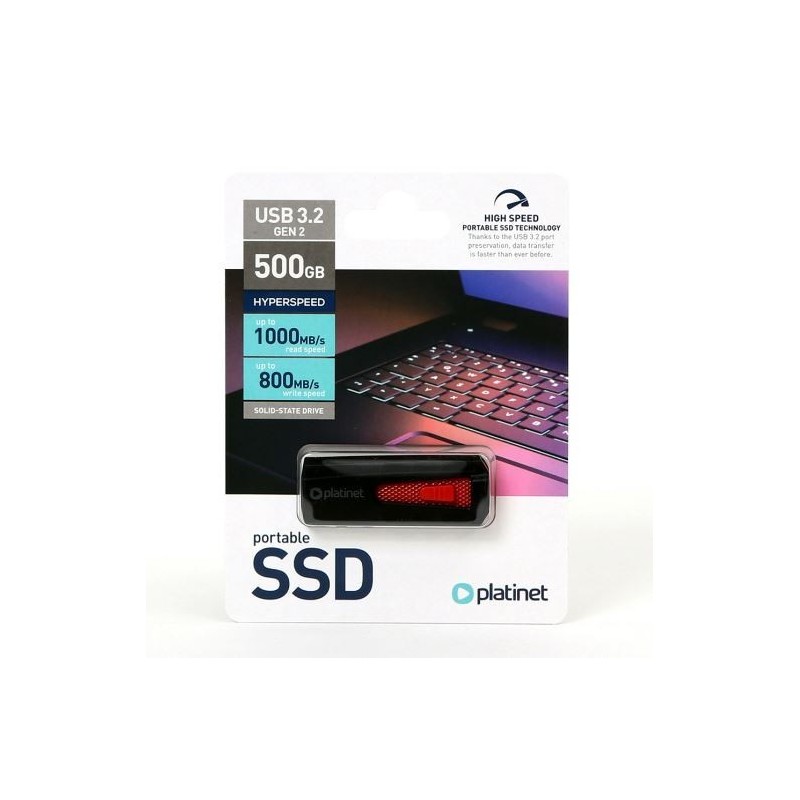 Kietasis diskas SSD Platinet USB 500GB (USB 3.2 R/W 1053/890 MB/s)