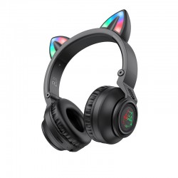 Belaidės ausinės Borofone BO18 Cat Ear juoda