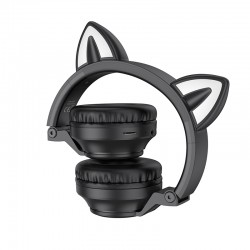 Belaidės ausinės Borofone BO18 Cat Ear juoda