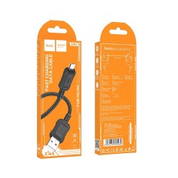 Kabelis HOCO Leader X94 USB - MicroUSB, 2.4A, 1m, juodas