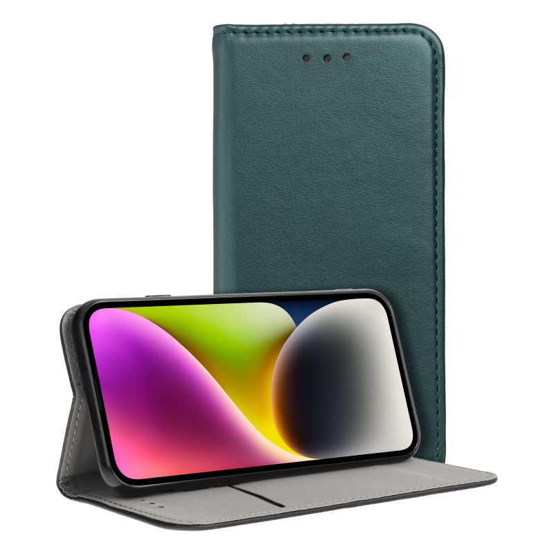 Dėklas Smart Magnet Book Samsung A22 5G A226 tamsiai žalias