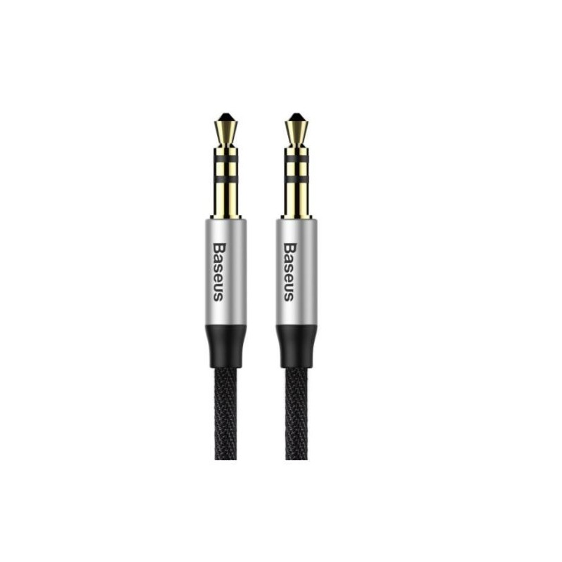 Audio adapteris Baseus (CAM30-BS1) 3,5mm i 3,5mm (p-p) 1m sidabrinis