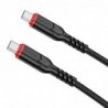 USB kabelis HOCO X59 "USB-C (Type-C) to USB-C (Type-C)" (60W) 1m juodas