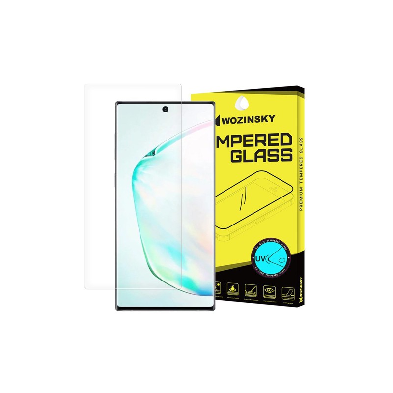 LCD apsauginis stikliukas Wozinsky UV 9H 
Samsung Galaxy Note 10+ N975 veikia fingerprint - be klijų ir uv lempos
