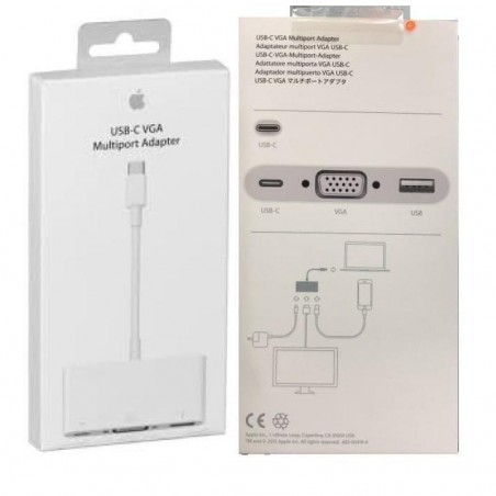 Adapteris Apple iš USB-C (Type-C) į VGA/USB-C/USB (A1620) originalus (used Grade A) pakuotėje