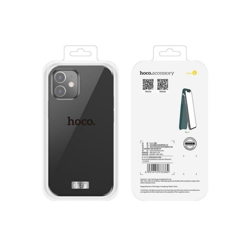 Deklas "Hoco Pure Series" Apple iPhone 12 / 12 Pro juodas