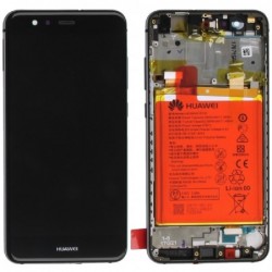 Ekranas Huawei P10 Lite su lietimui jautriu stikliuku su remeliu ir baterija juodas originalus (serv