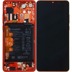 Ekranas Huawei P30 PRO su lietimui jautriu stikliuku ir remeliu raudonas (Amber Sunrise) originalus 