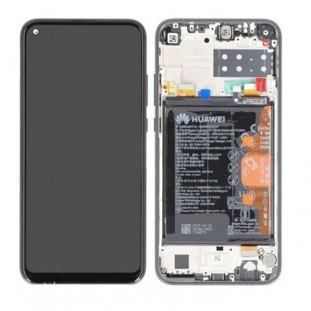 Ekranas Huawei P40 Lite E su lietimui jautriu stikliuku su remeliu ir baterija juodas originalus (se