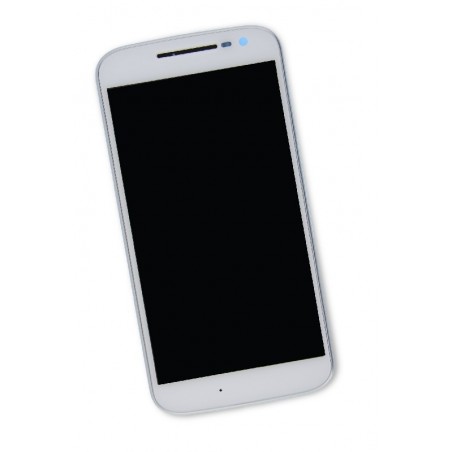 Ekranas Motorola Moto G4 XT1622 su lietimui jautriu stikliuku ir remeliu baltas HQ