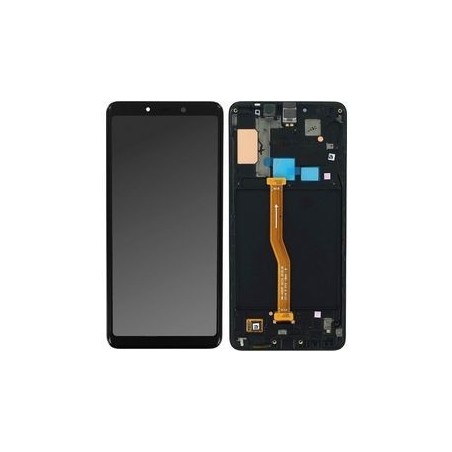 Ekranas Samsung A920F A9 (2018) su lietimui jautriu stikliuku juodas originalus (service pack)