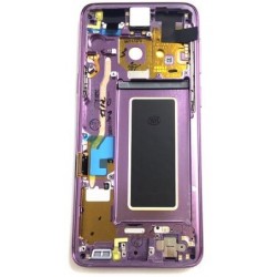 Ekranas Samsung G960F S9 su lietimui jautriu stikliuku ir remeliu violetine (Lilac Purple) originalu