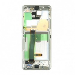 Ekranas Samsung G988 S20 Ultra su lietimui jautriu stikliuku ir remeliu baltas originalus (service p