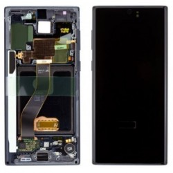 Ekranas Samsung N970F Note 10 su lietimui jautriu stikliuku ir remeliu juodas originalus (service pa