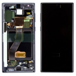 Ekranas Samsung N970F Note 10 su lietimui jautriu stikliuku ir remeliu juodas originalus (used Grade