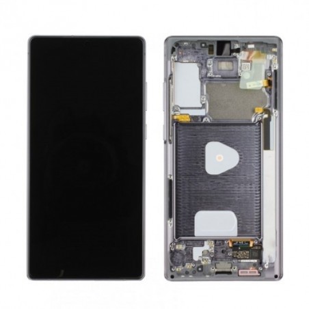 Ekranas Samsung N980F Note 20 su lietimui jautriu stikliuku ir remeliu pilkas (Mystic Gray) original