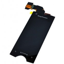 Ekranas Sony ST18 Xperia Ray su lietimui jautriu stikliuku su remeliu juodas ORG