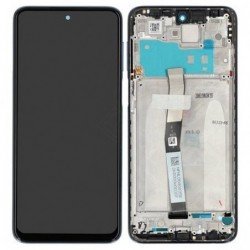 Ekranas Xiaomi Redmi Note 9 Pro su lietimui jautriu stikliuku su remeliu juodas originalus (service 