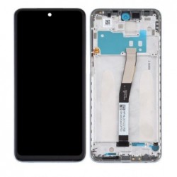 Ekranas Xiaomi Redmi Note 9S su lietimui jautriu stikliuku su remeliu juodas originalus (service pac